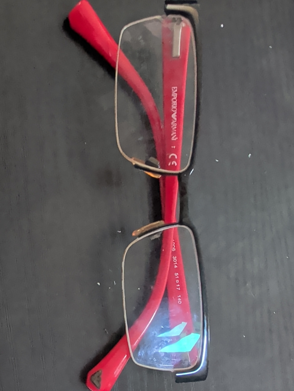 Emporio Armani EA 1006 3014 Matte Black & Red Glasses Frames 51-17-140